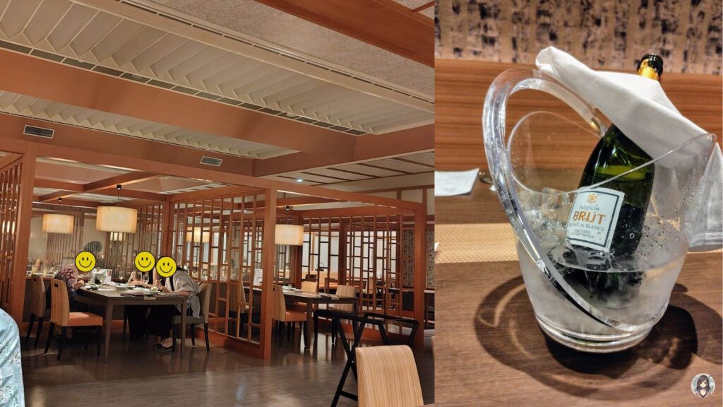 長生閣でお誕生日プレゼントでもらった、夕食時のワイン