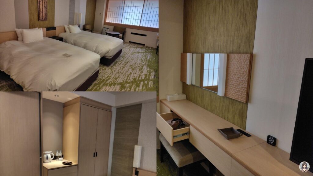 第一滝本館、南館ツインルームの部屋