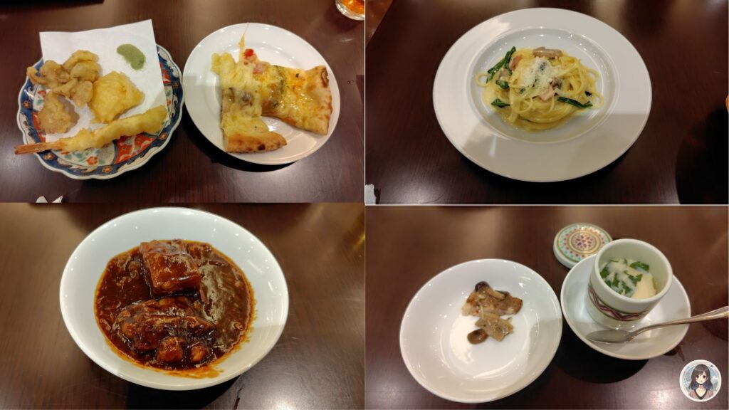 あさやホテル、夕食盛り付け２