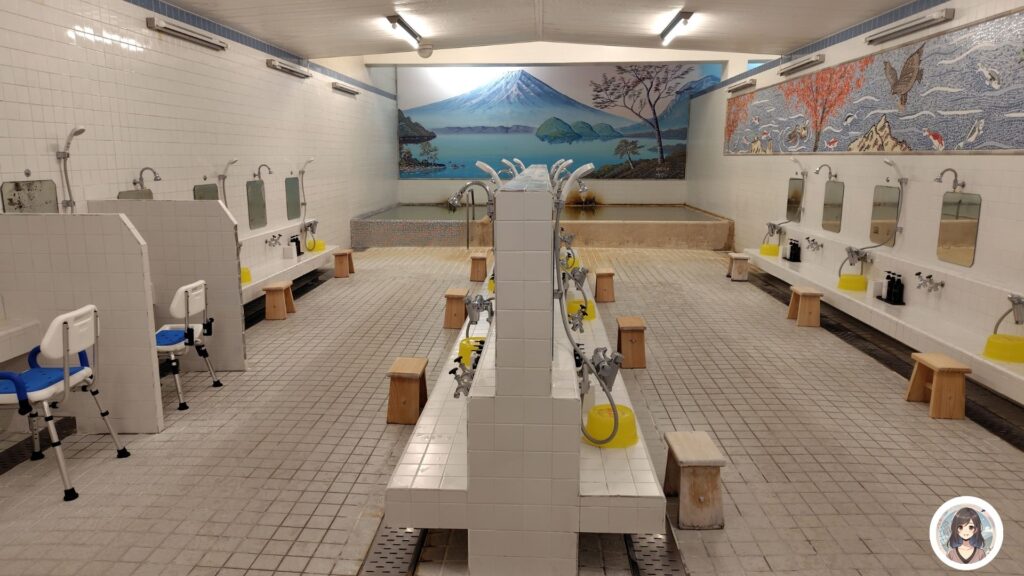 昭和乃湯 浴室 富士山モザイクタイル画