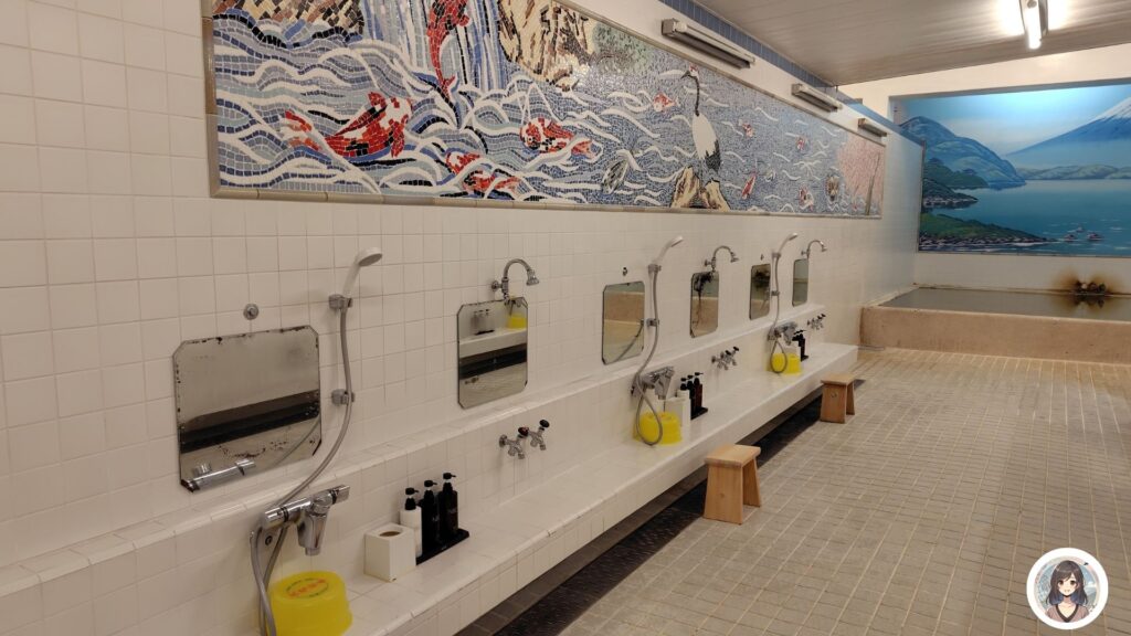 昭和乃湯 洗い場 モザイクタイル