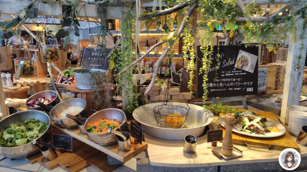 新鮮野菜のサラダコーナー