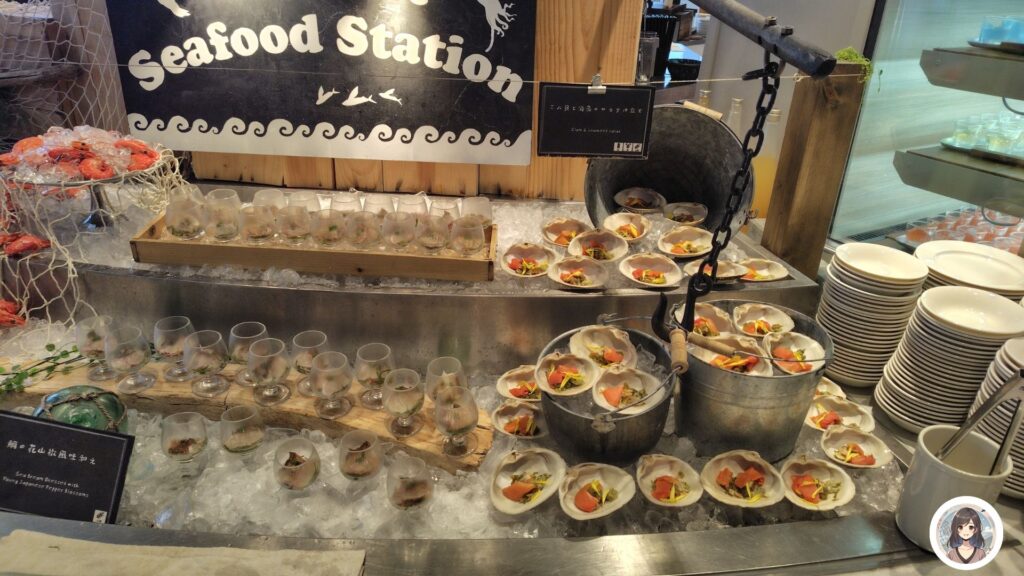 Seafood Station ホタテ貝 盛り付け