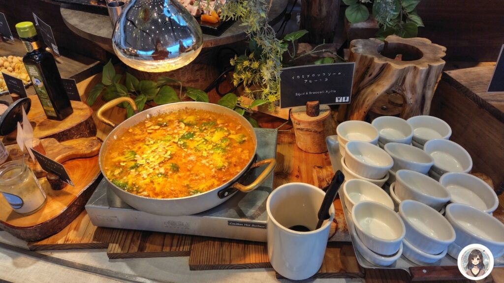 アヒージョ イカとブロッコリー