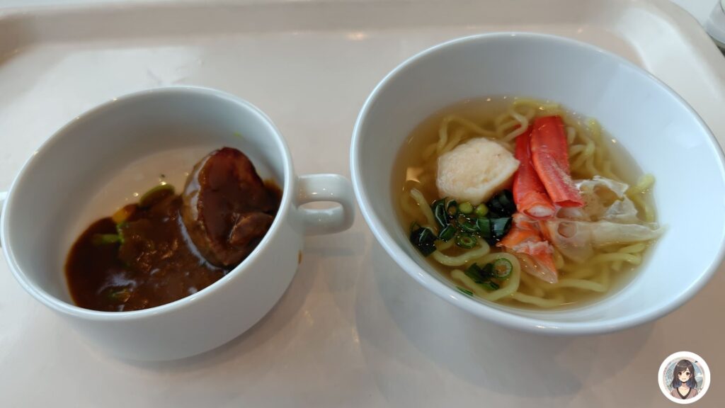 朝食 鴨そば 紅ズワイ蟹ラーメン